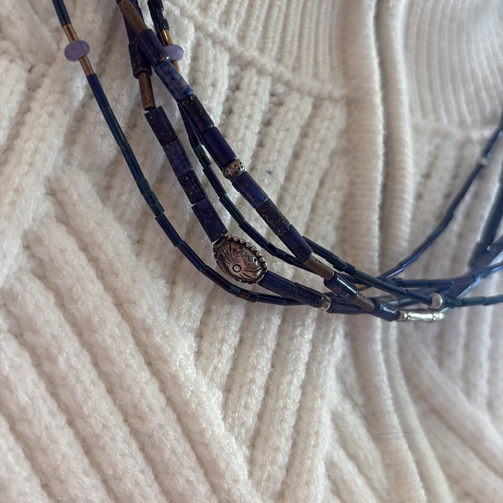 SILPADA “Into the Blue” 5-strand lapis and Sterling silver necklace. - Picture 5 of 9